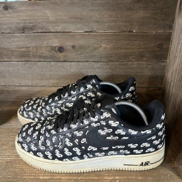 Mens Nike Air Frce‎ 1 Low 07 QS All Over Print Black Shoes Sneakers Size 10 M main image 7
